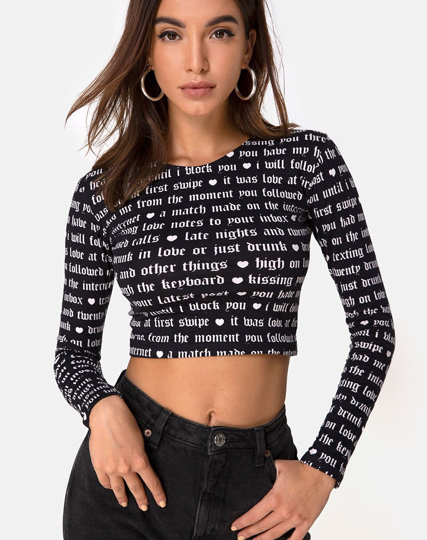 Image de Bonnie Crop Top in Black Love At First Swipe