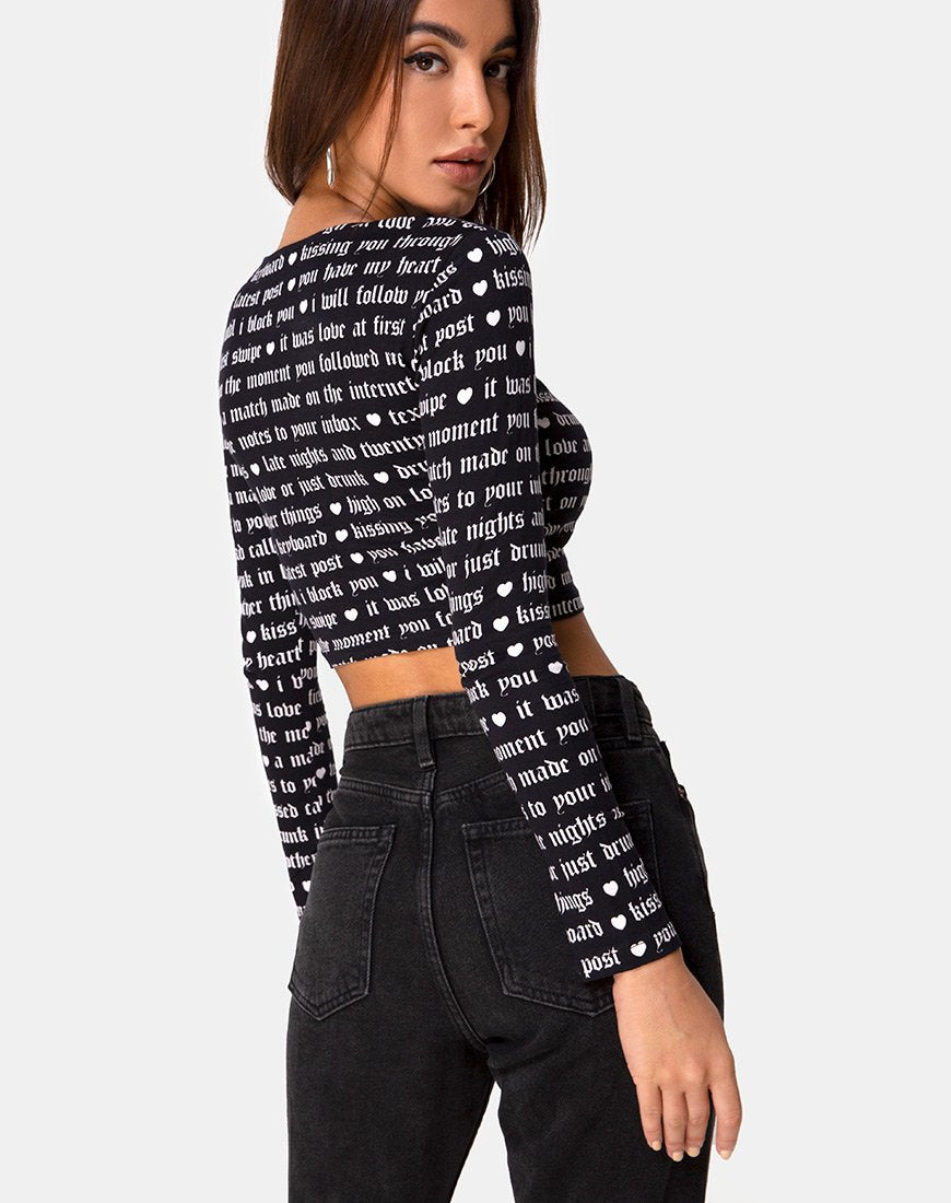 Image de Bonnie Crop Top in Black Love At First Swipe