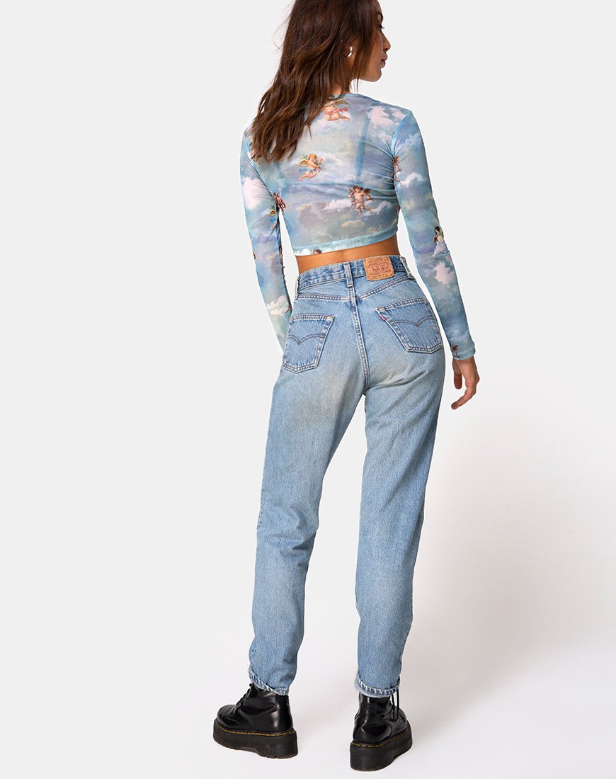 Image de Bonnie Crop Top in Angel Sky Blue Mesh