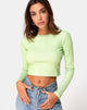 Image de Bonnie Crop Top in Rib Pastel Lime
