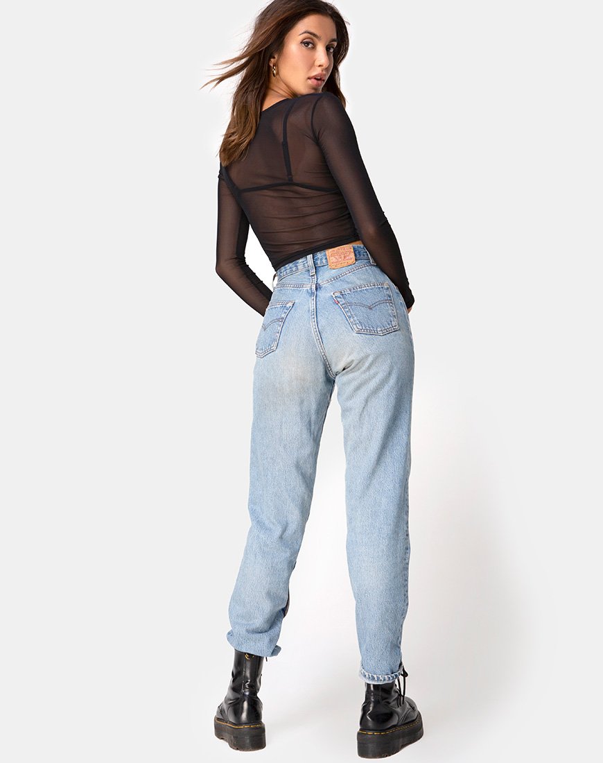 Image de Bonnie Crop Top in Black Net