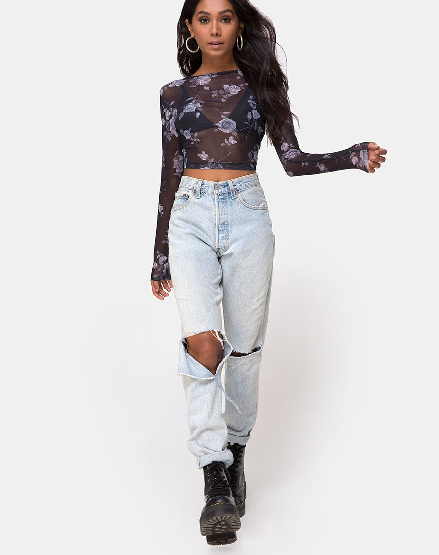 Image de Bonnie Top in Grey Rose Mesh