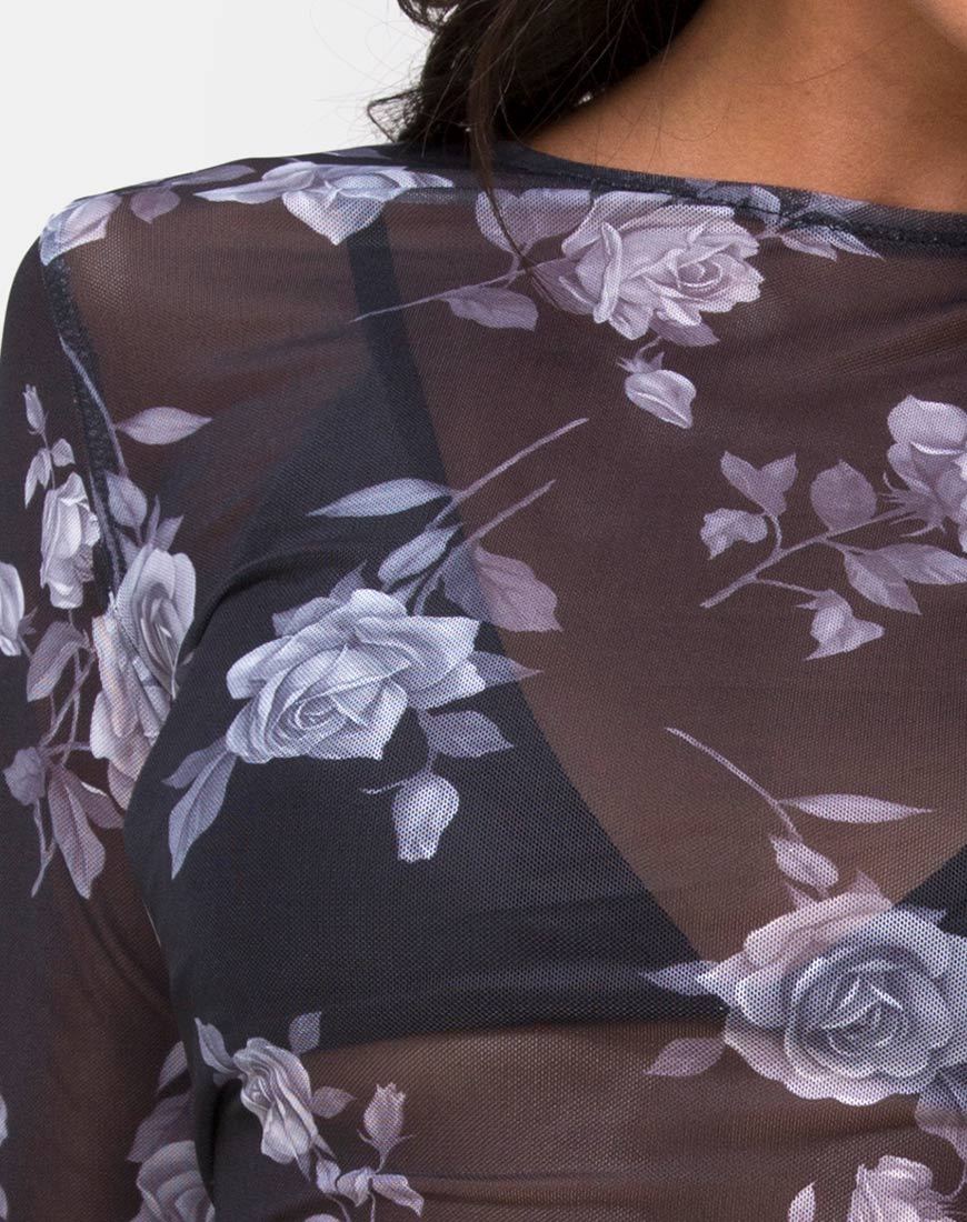 Image de Bonnie Top in Grey Rose Mesh