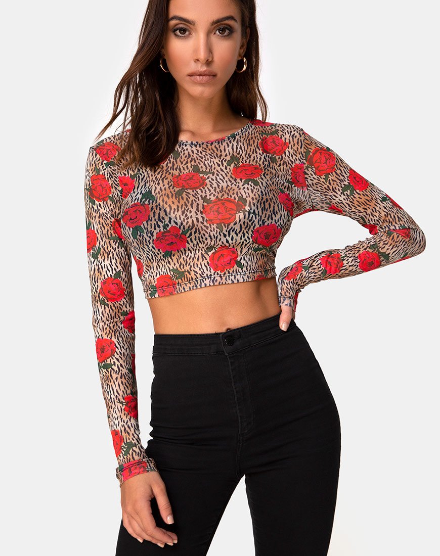Image de Bonnie Crop Top in Tiger Rose