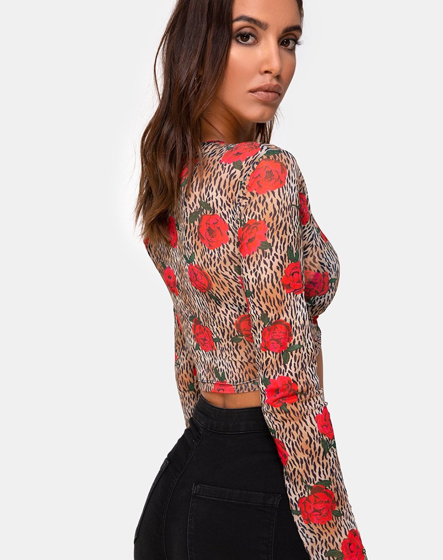 Image de Bonnie Crop Top in Tiger Rose