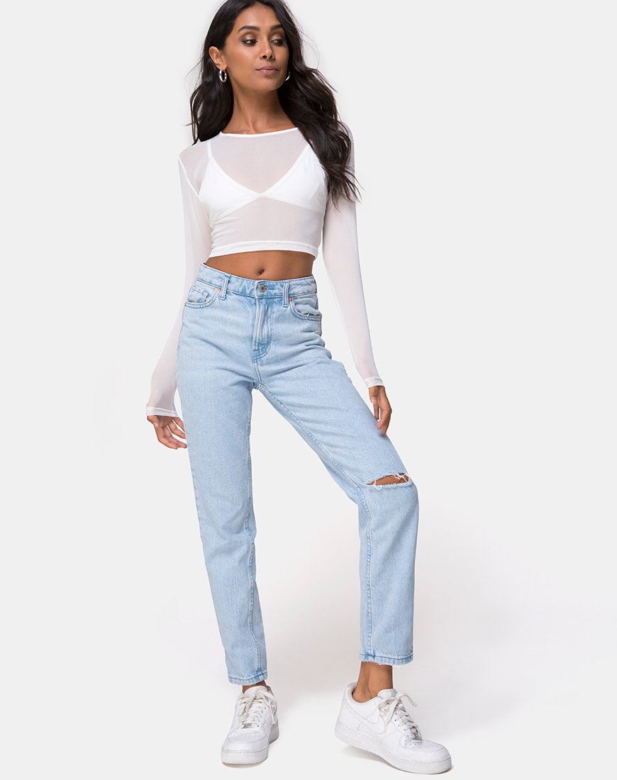 Image de Bonnie Crop Top in Ivory Net