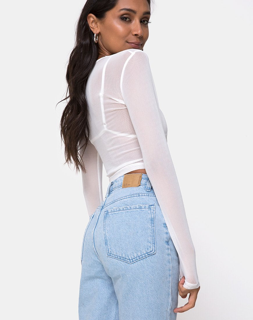 Image de Bonnie Crop Top in Ivory Net