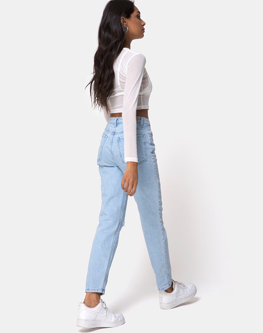 Image de Bonnie Crop Top in Ivory Net
