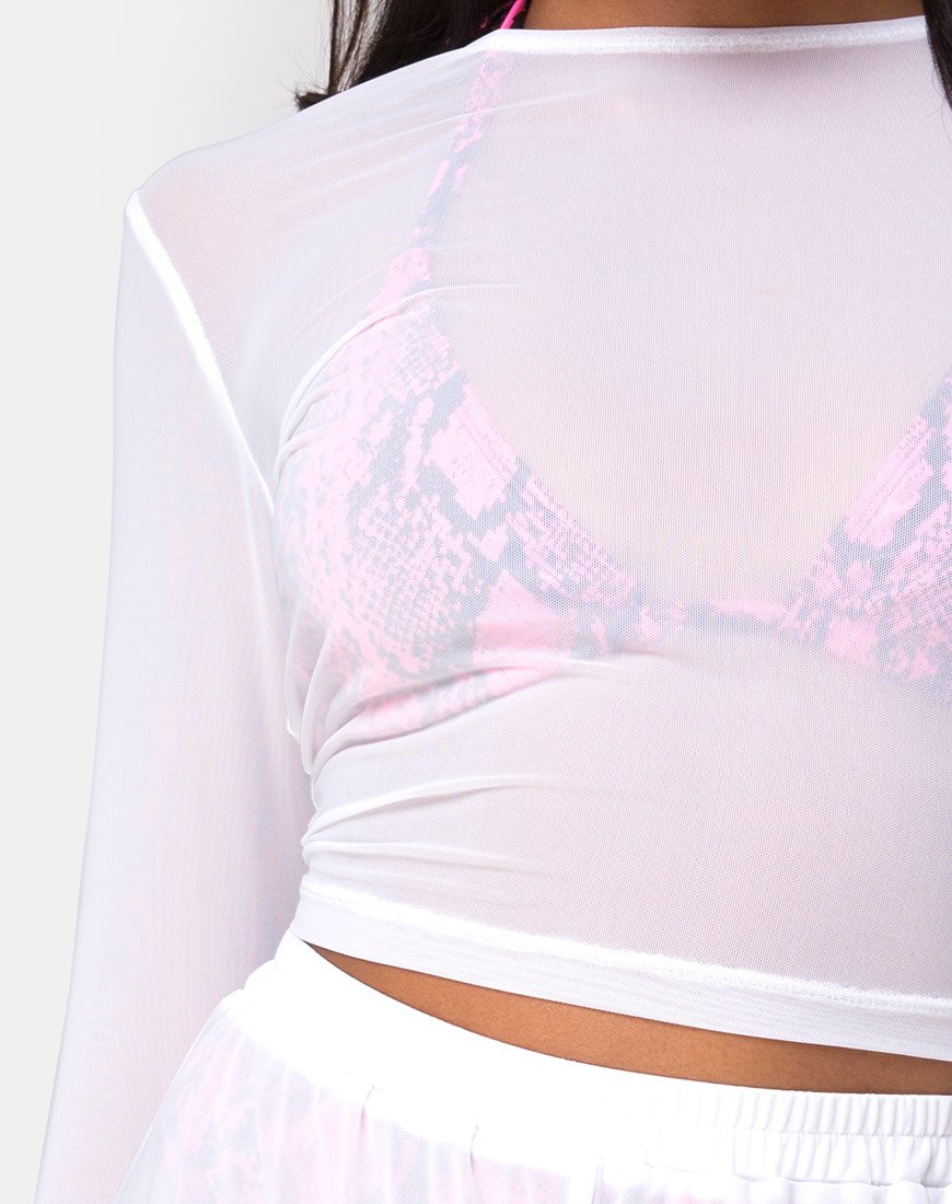 Image de Bonnie Crop Top in Net White