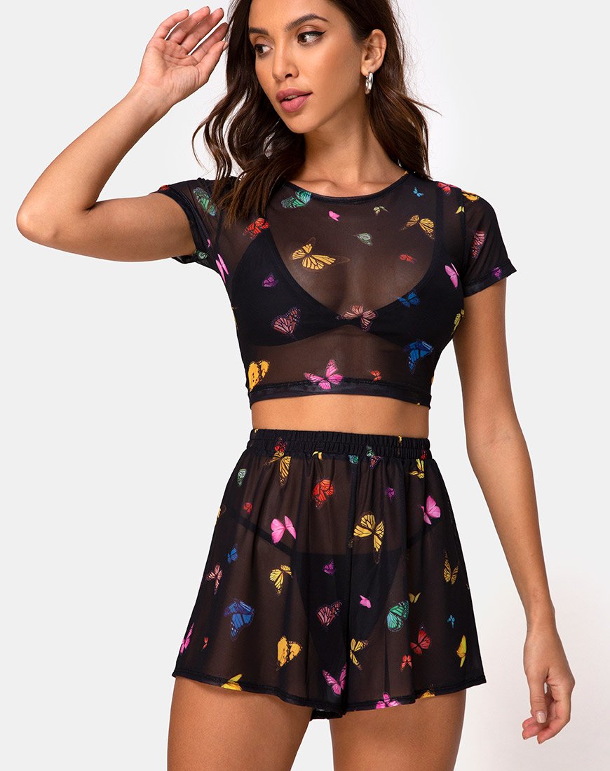Short Boris en maille noire Butterfly