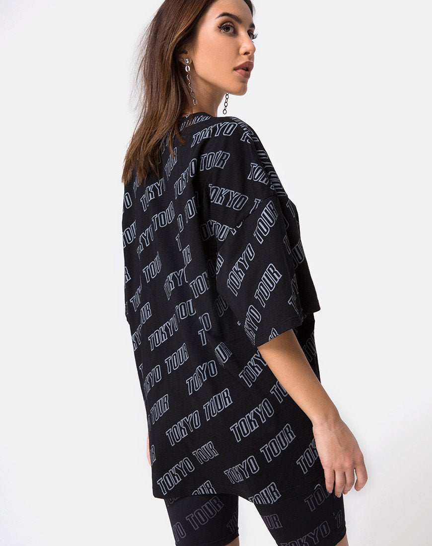 Image de Botec Oversize Tee in Tokyo Tour Black