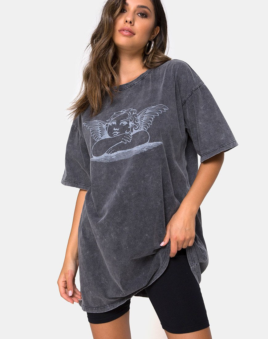 T-shirt Sunny Kiss en stone wash avec Angelo