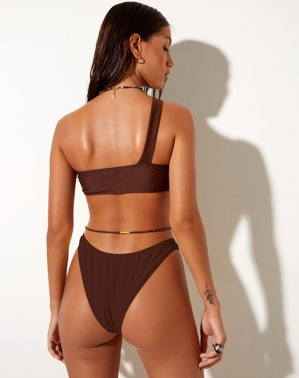 Bas de bikini Farida, marron foncé
