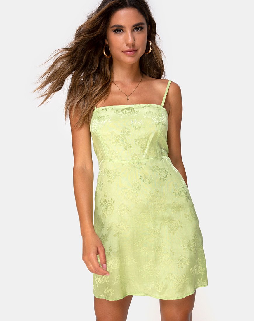 Robe de dessous Boyasly en satin rose citron vert