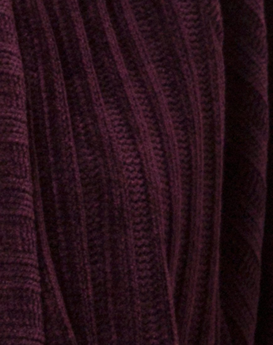 Image de Cardigan Boyfriend en Chenille Plum