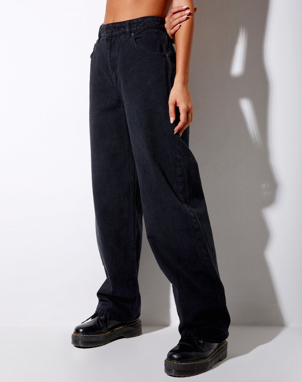 Jean boyfriend en noir délavé