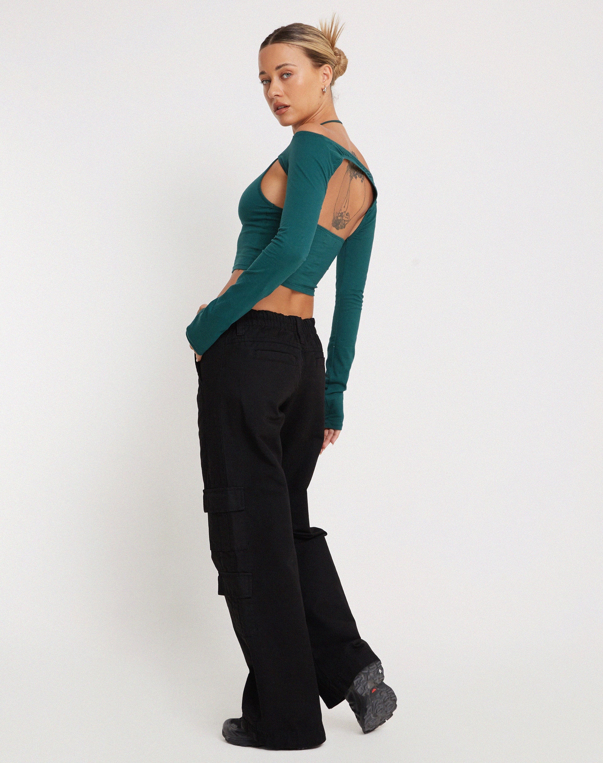 Image de Brandy Long Sleeve Top in Bottle Green