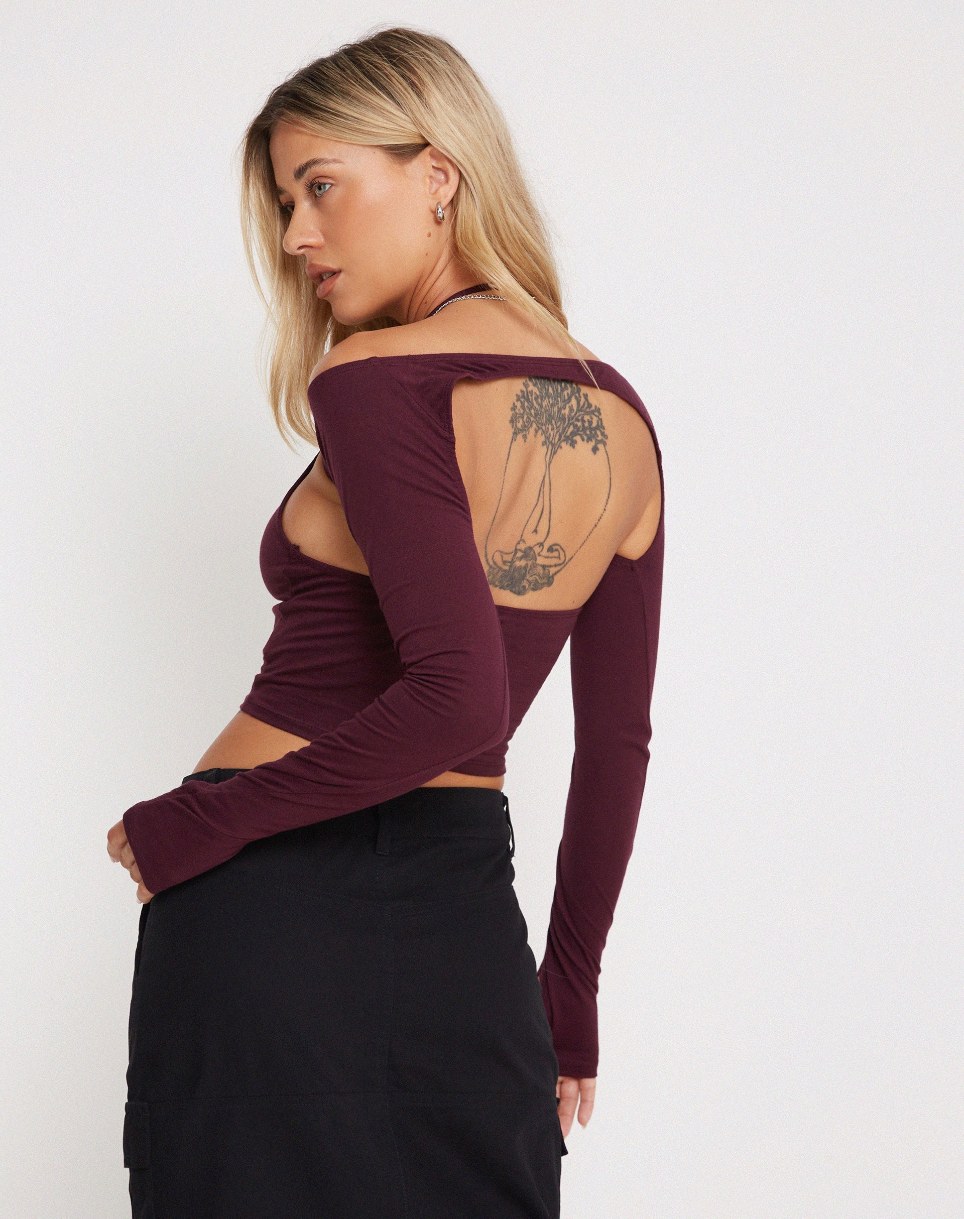 Image de Brandy Long Sleeve Top in Oxblood