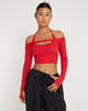 image de Brandy Long Sleeve Top in Racing Red
