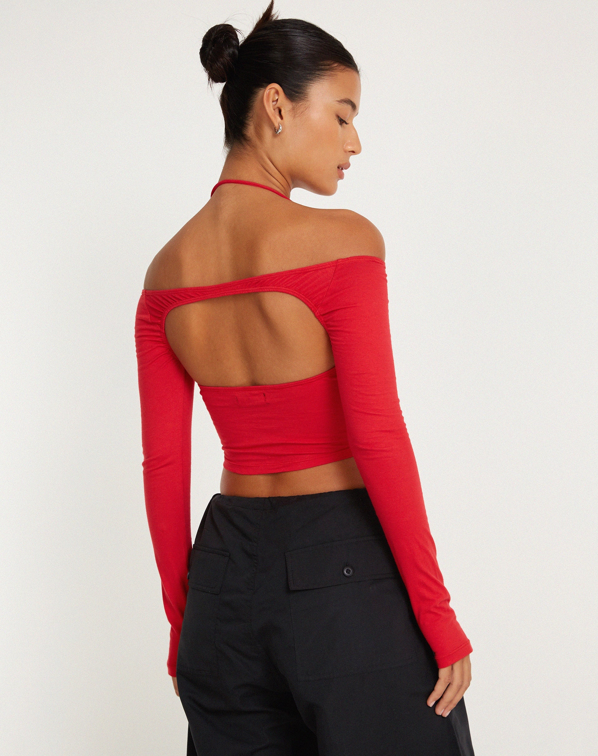image de Brandy Long Sleeve Top in Racing Red