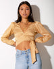 Image de Briza Crop Top in Satin Zebra Caramel