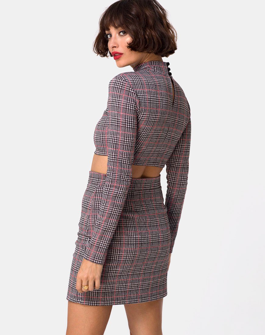Image de la mini-jupe Bronti à carreaux Charles Blush