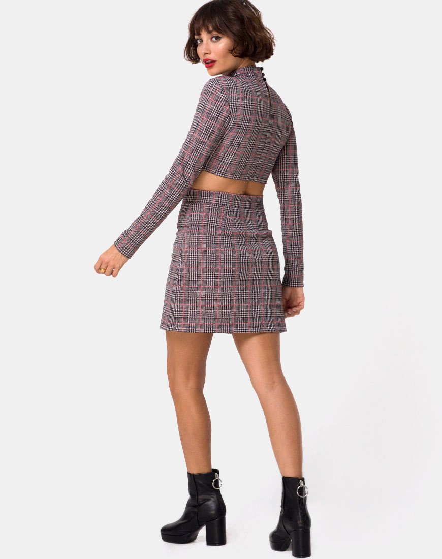 Image de la mini-jupe Bronti à carreaux Charles Blush