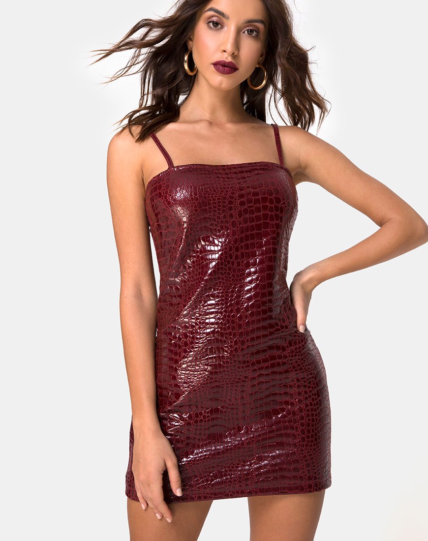 Robe Burmay en PU Croco Wine