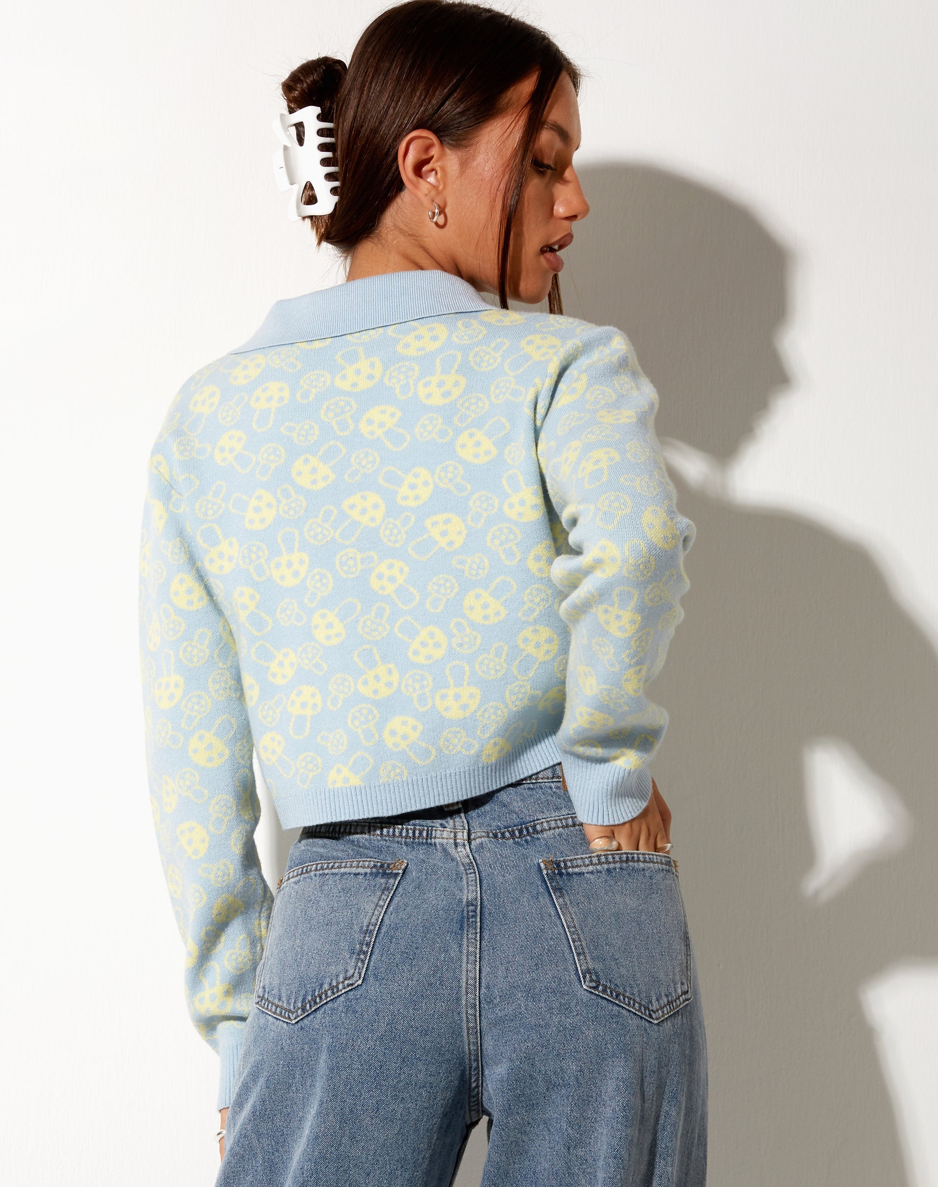 Image de Bufo Cardigan en Baby Shroom Bleu et Jaune
