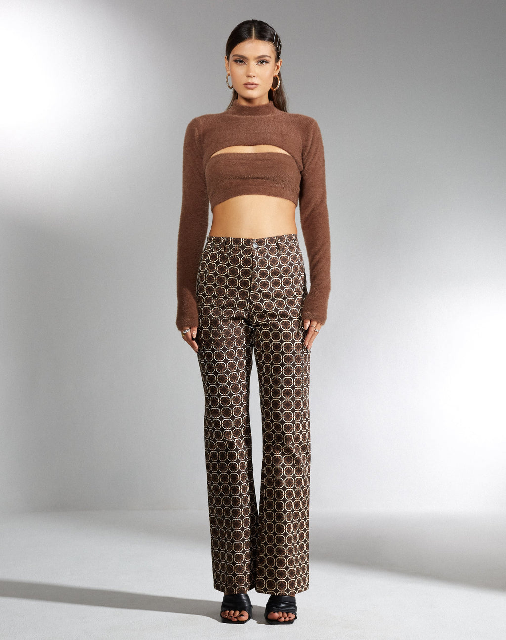 Bukian - Pull croisé en tricot - Marron