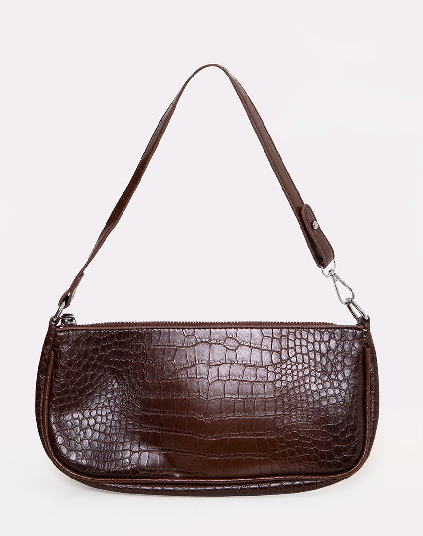 Image de Gigi Shoulder Bag in Croc Chocolate