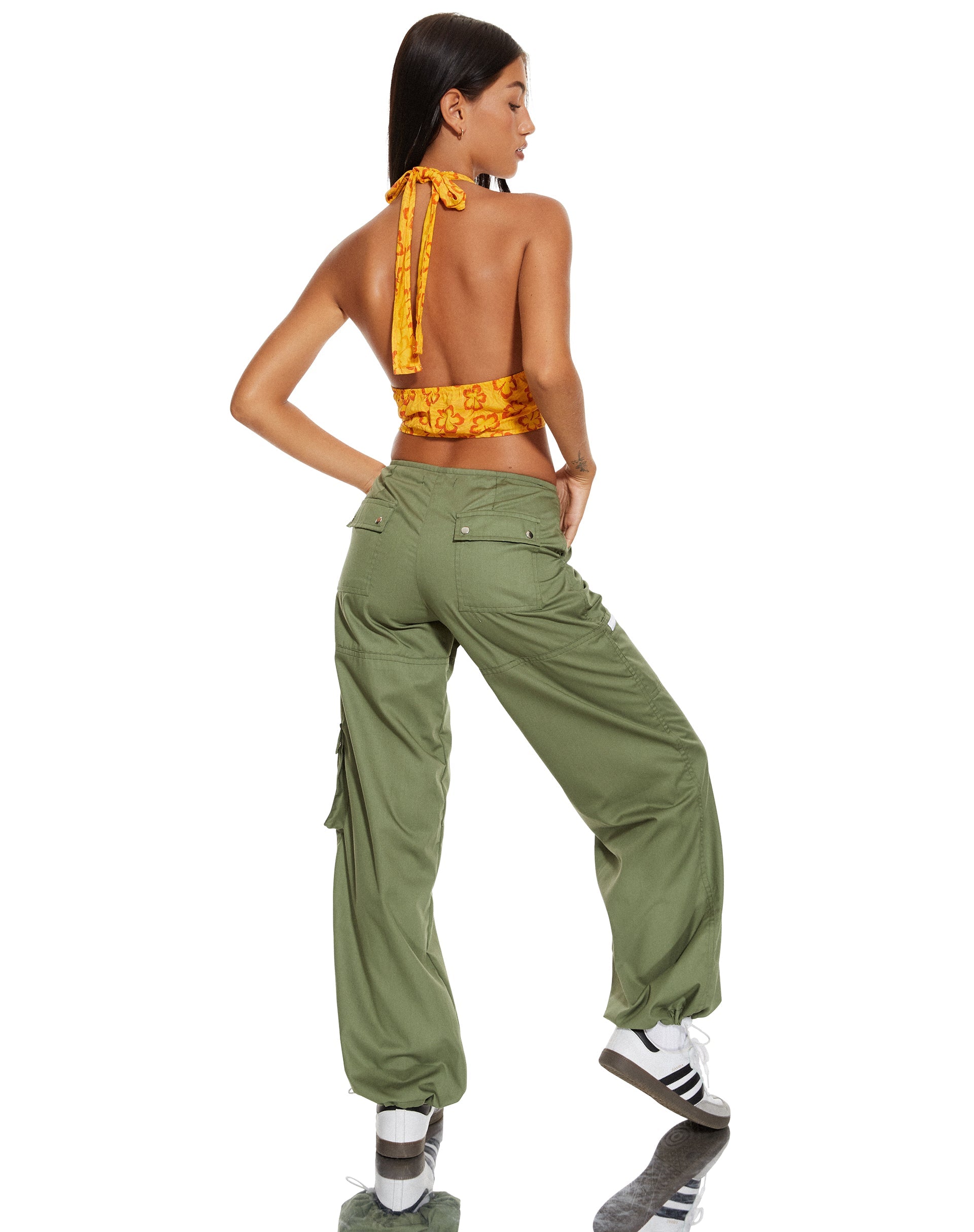 Image de MOTEL X BARBARA Nanda Crop Top in Hibiscus Zebra Orange