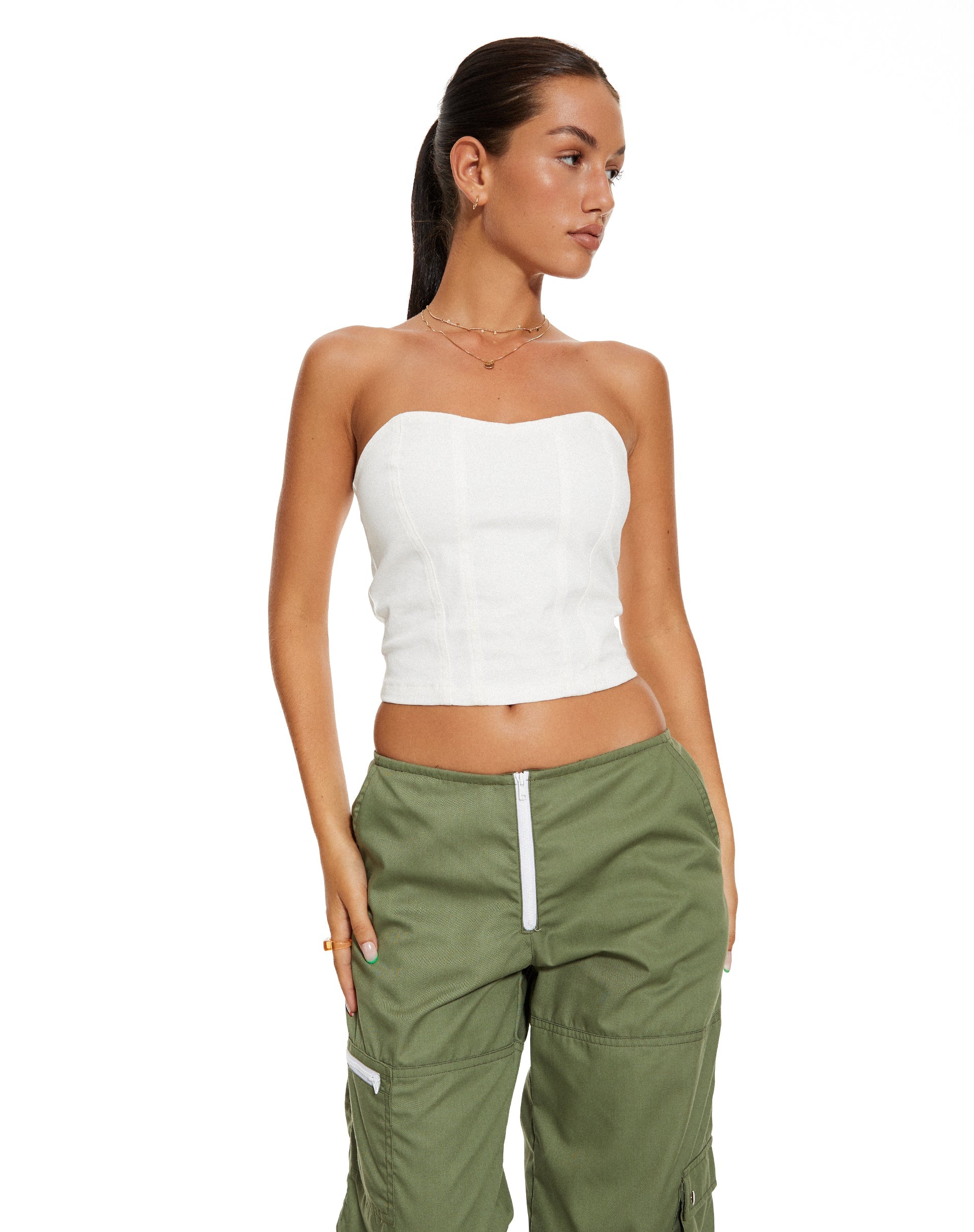 Image de MOTEL X BARBARBA Top corset Steia en blanc