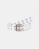 Image de la ceinture à double œillet en PU blanc punk