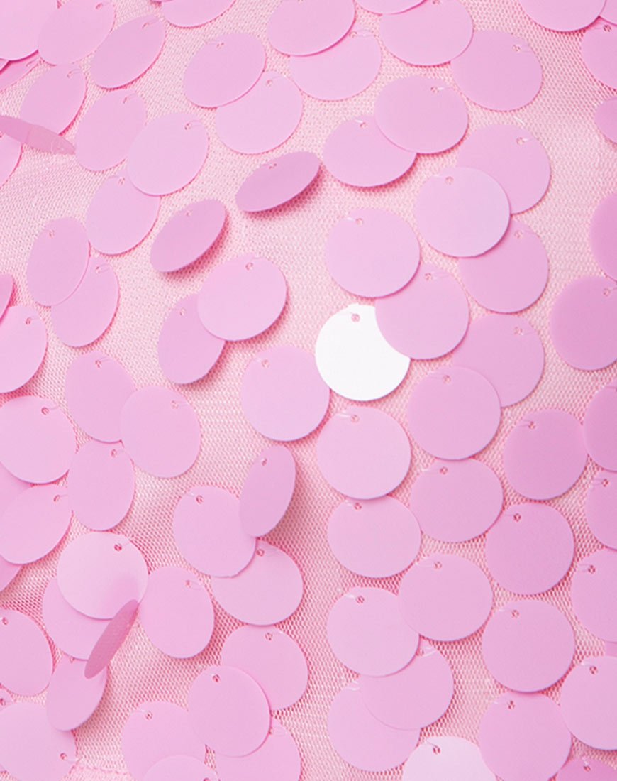 Image de Caelan Crop en rose bonbon Disc Sequin