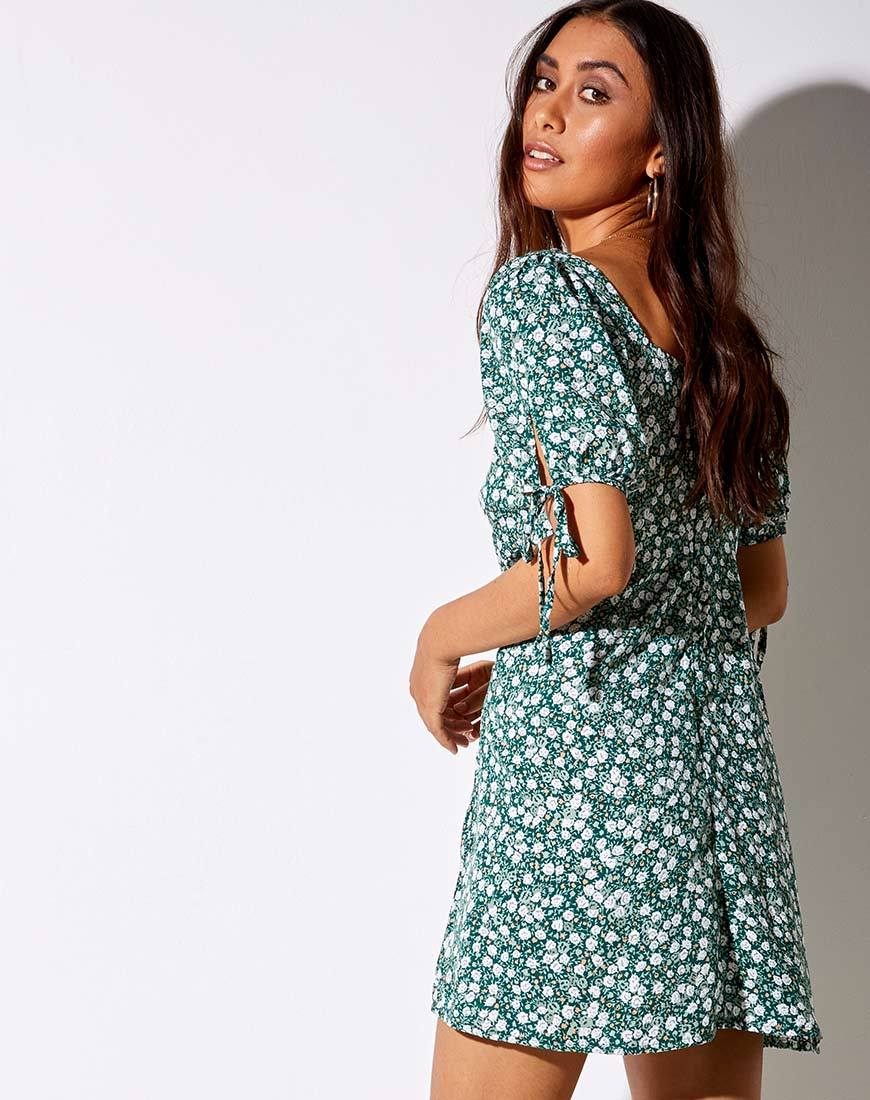 Image of Calia Dress in Floral Field Green