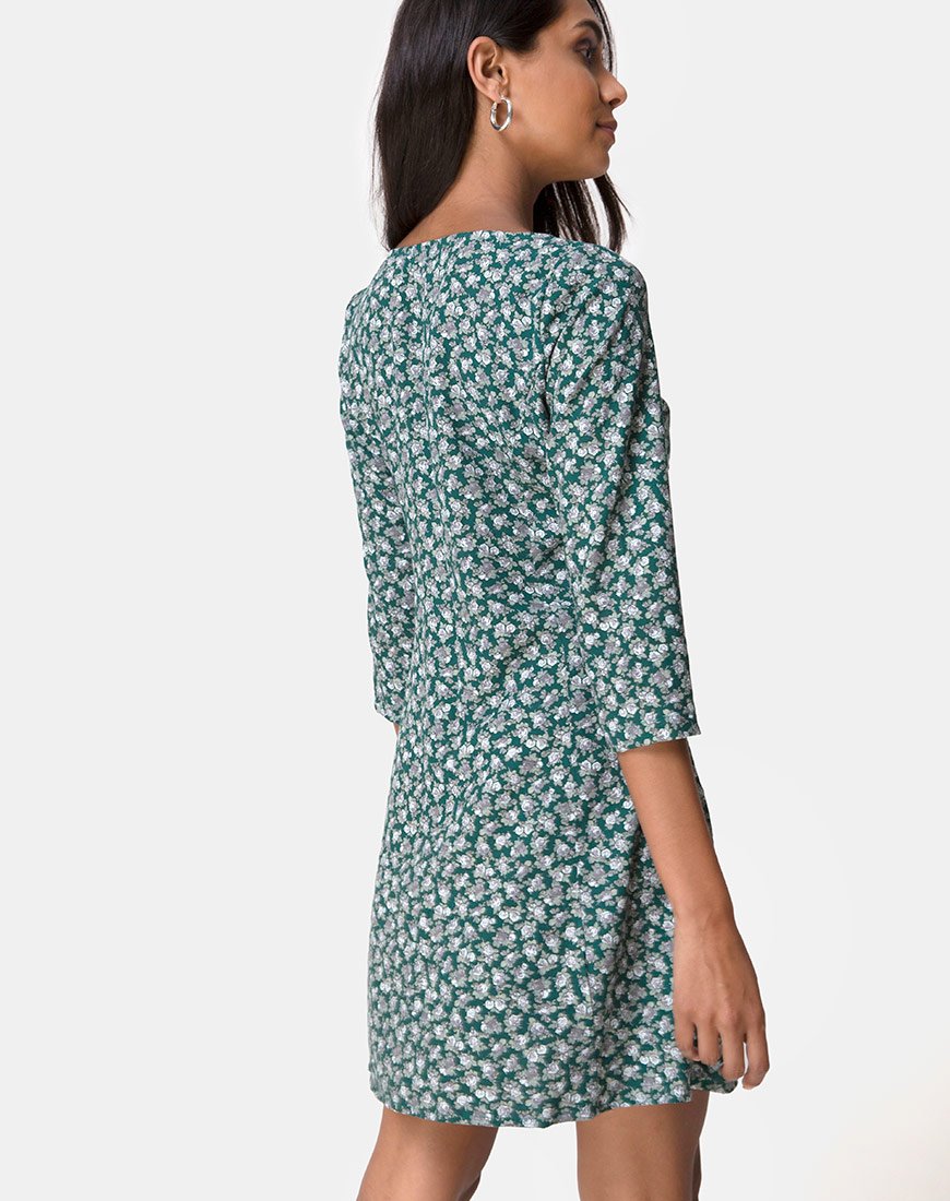 Robe Camdy en fleurs vertes
