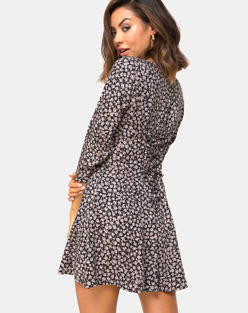 Image de Camisa Swing Dress in Ditsy Rose Black