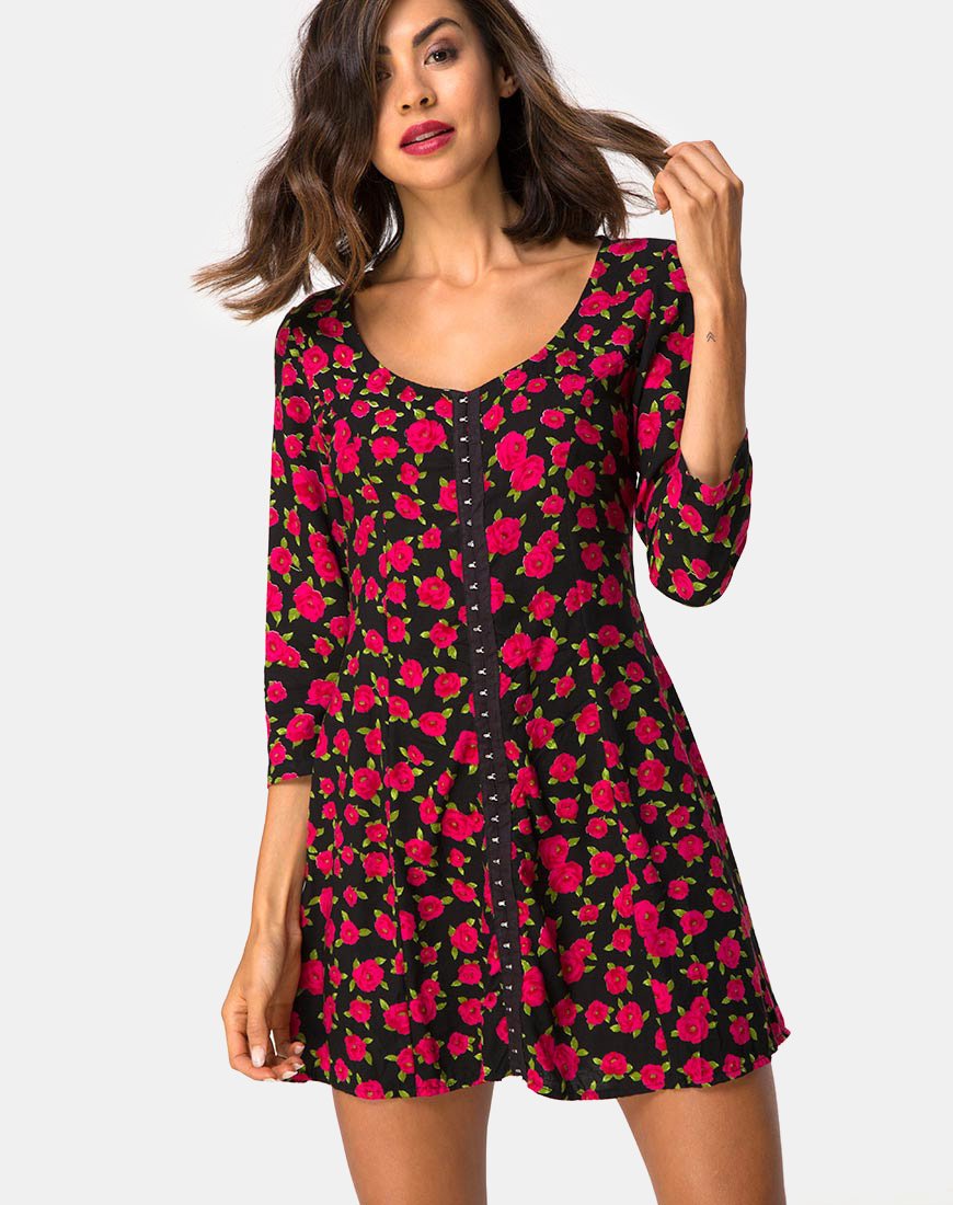 Robe Camisa en Red Bloom