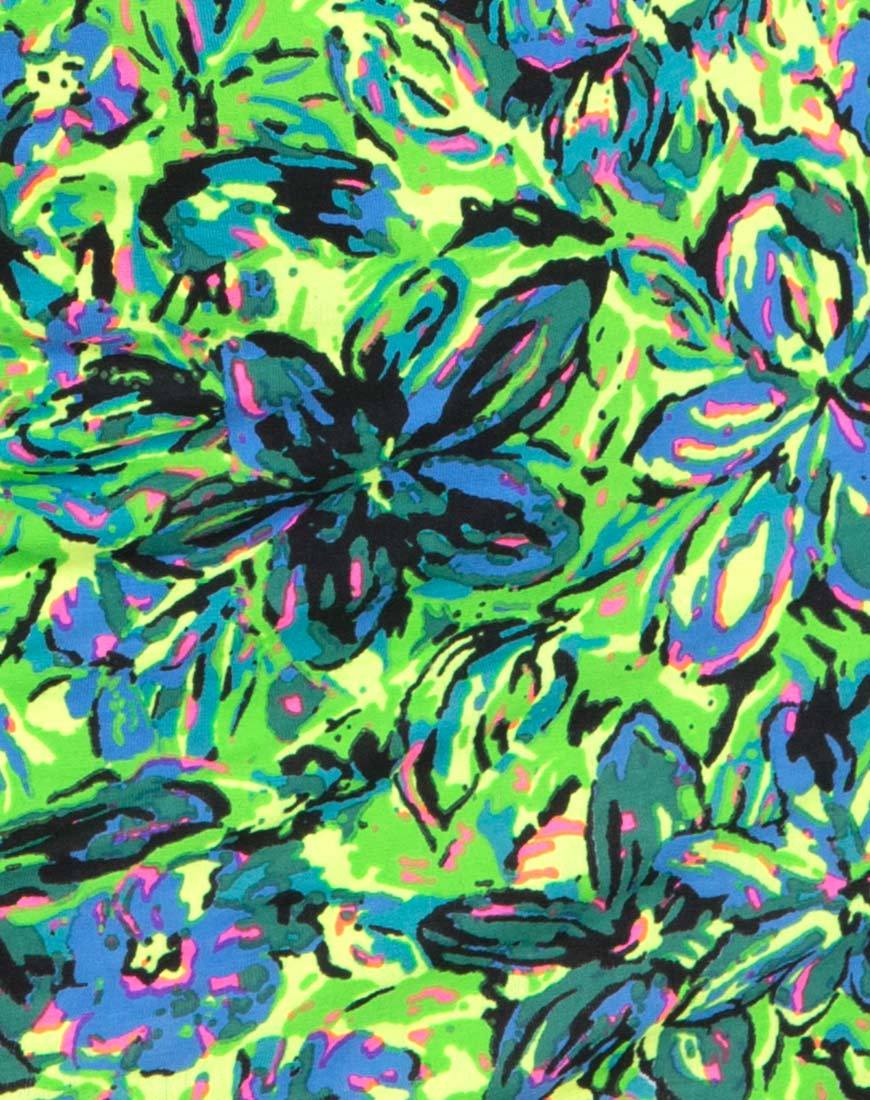 Image de Canna Bodycon Dress in Fluro Flower Citrus
