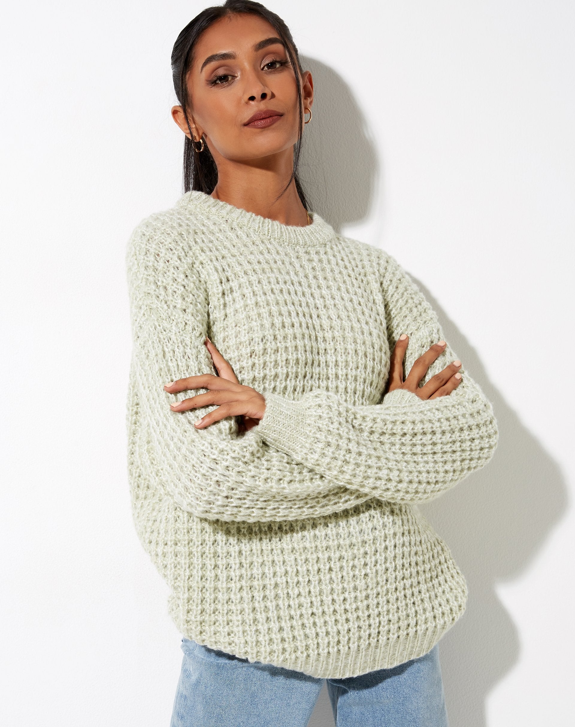 Image du pull Caribou en maille chunky Mint