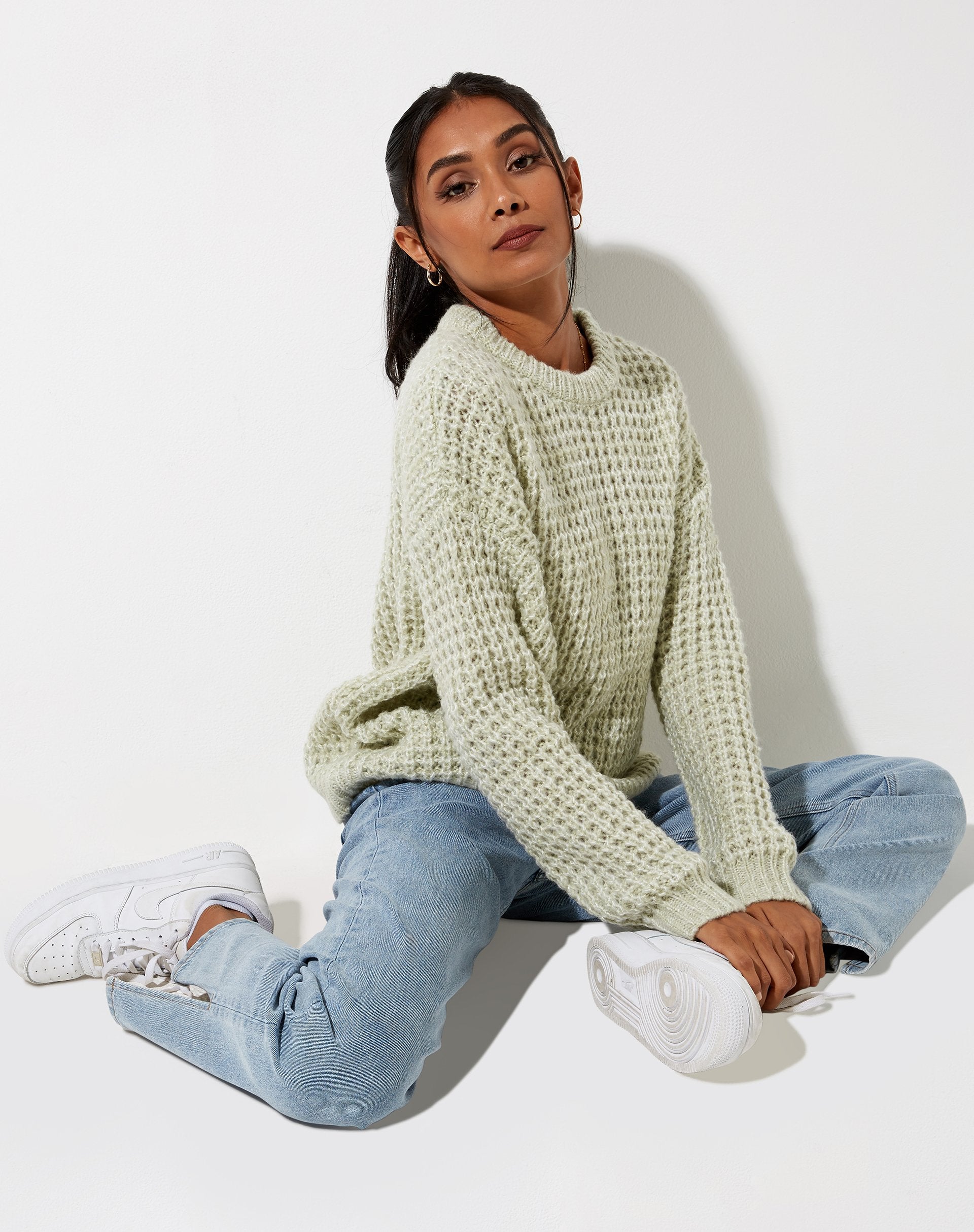Image du pull Caribou en maille chunky Mint