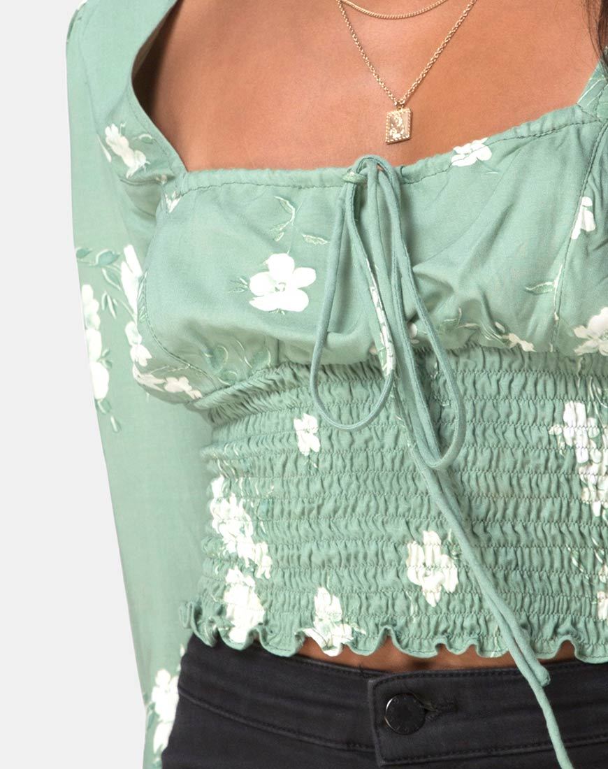 Image de Carmen Top in Mono Flower Green