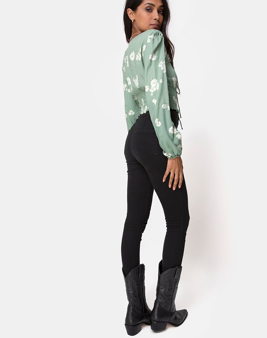 Image de Carmen Top in Mono Flower Green