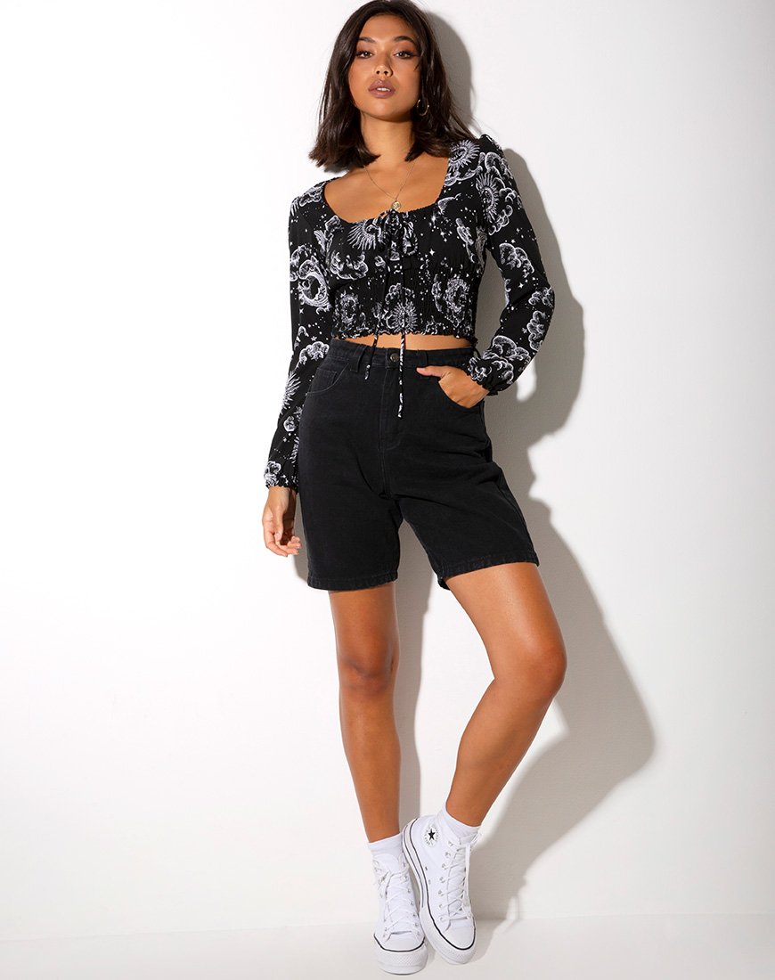 Image de Carmen Longsleeve Top in Night Sky Black