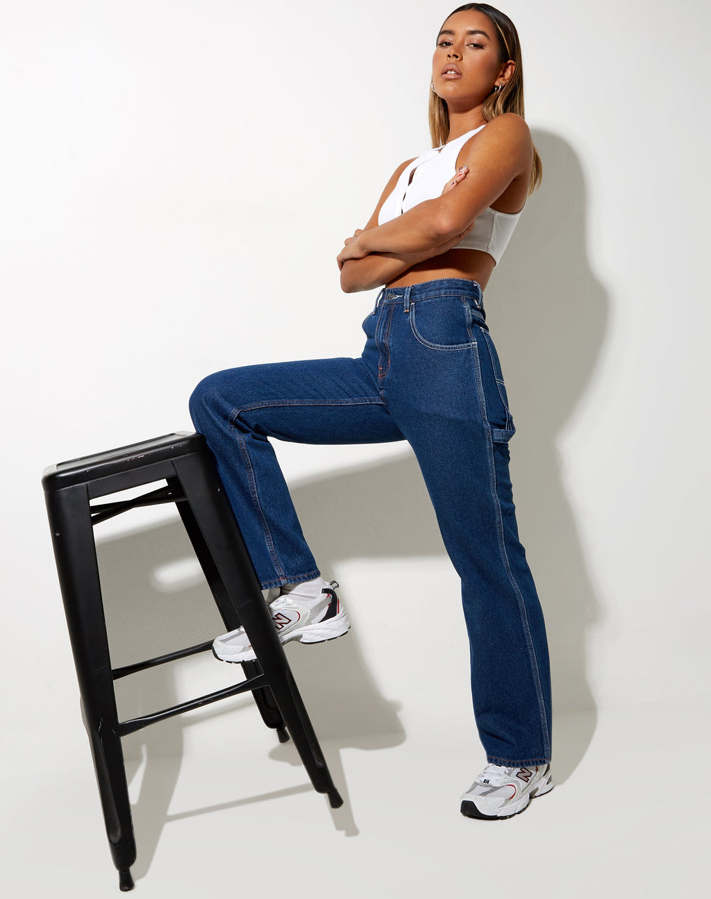 Jean cargo Carpenter en bleu indigo