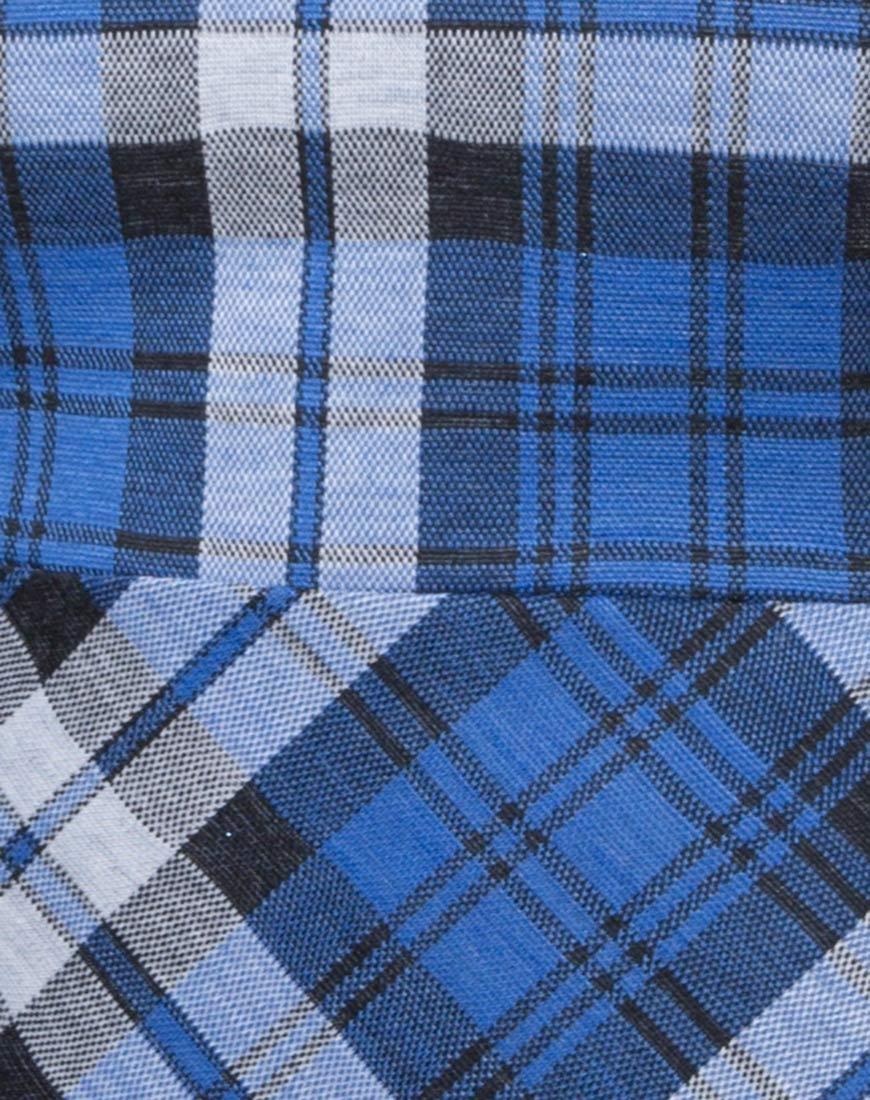 Image of Cassia Slip Dress in Plaid Stretch Blue