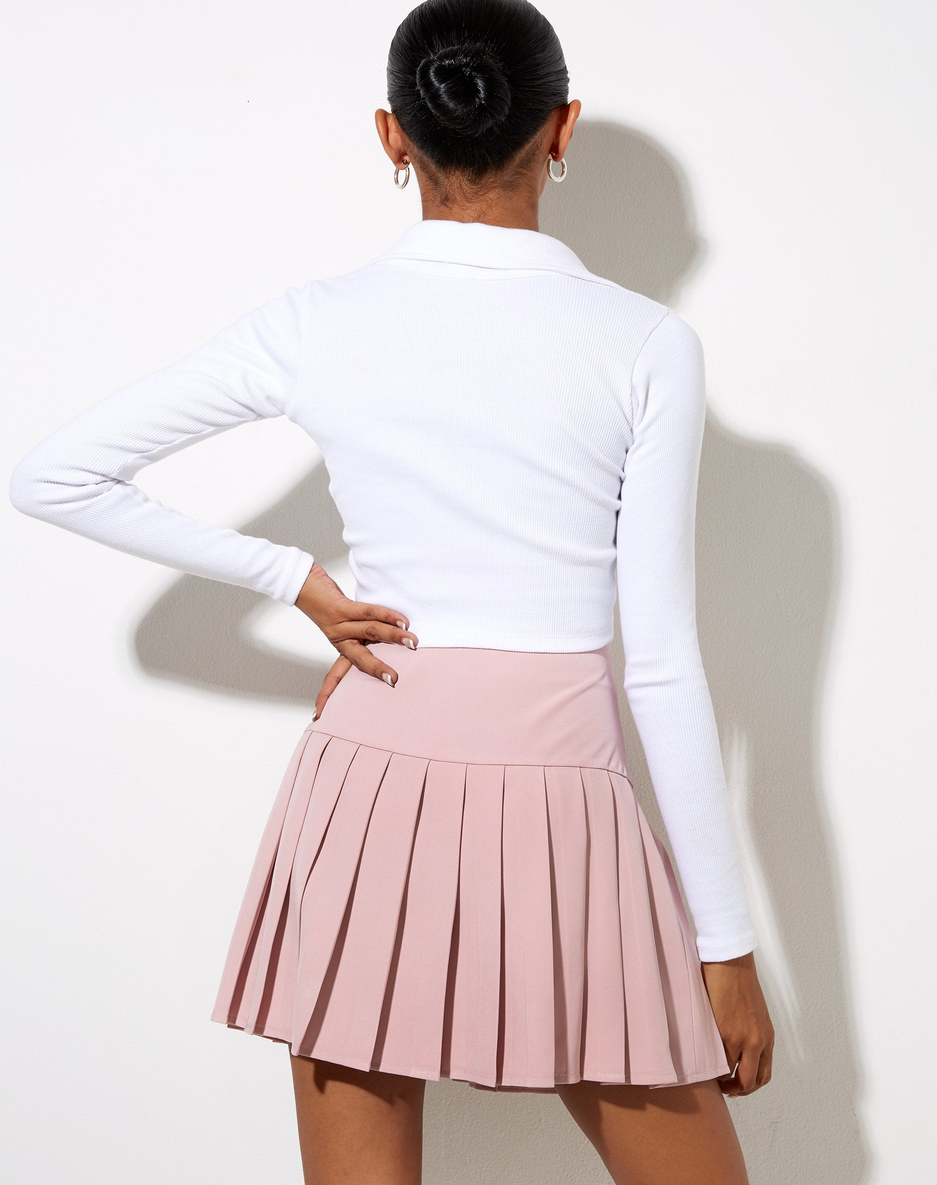 Image de Cason Mini Pleat Skirt in Soft Pink