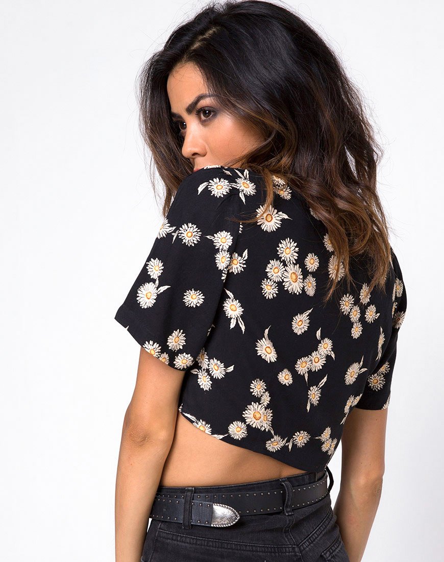 Image de Cavazza Crop Top in Grunge Daisy Floral