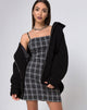 Image of Cecile Slip Dress in Mono Plaid Black